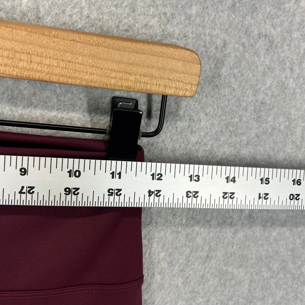 SSYS The Label Flare Leggings Womens S Burgundy High Waist Ankle Zip EUC